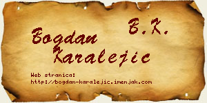 Bogdan Karalejić vizit kartica